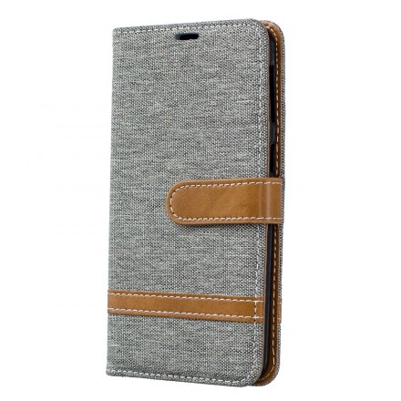 Samsung Galaxy A40 Capa de tecido e efeito couro com alça