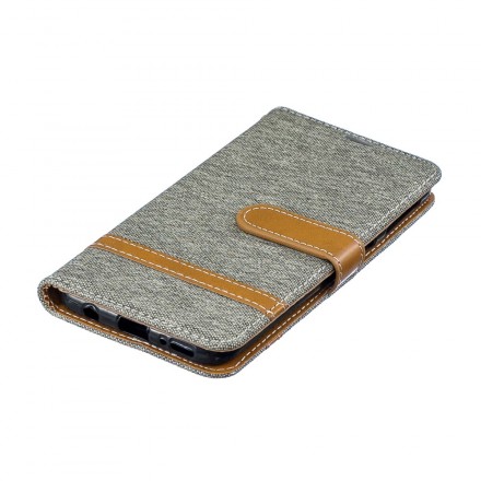 Samsung Galaxy A40 Capa de tecido e efeito couro com alça