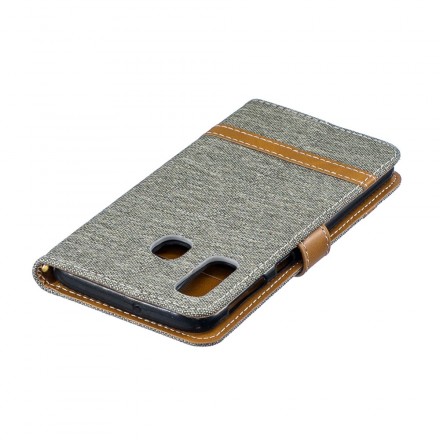 Samsung Galaxy A40 Capa de tecido e efeito couro com alça