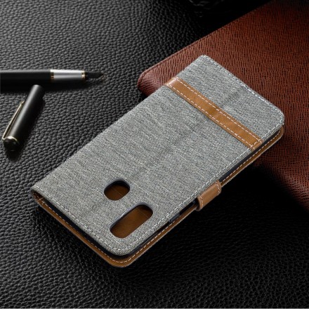 Samsung Galaxy A40 Capa de tecido e efeito couro com alça