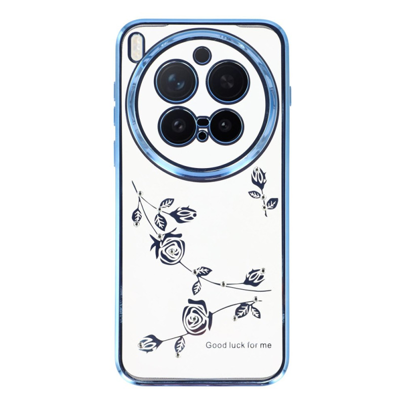 Capa para Vivo X300 Pro Strass e Flores Eternas