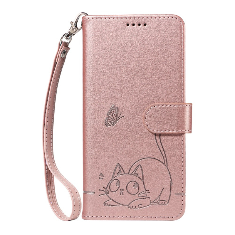 Oppo A6 Pro 5G / 4G Lanyard Capa com gravação de gato