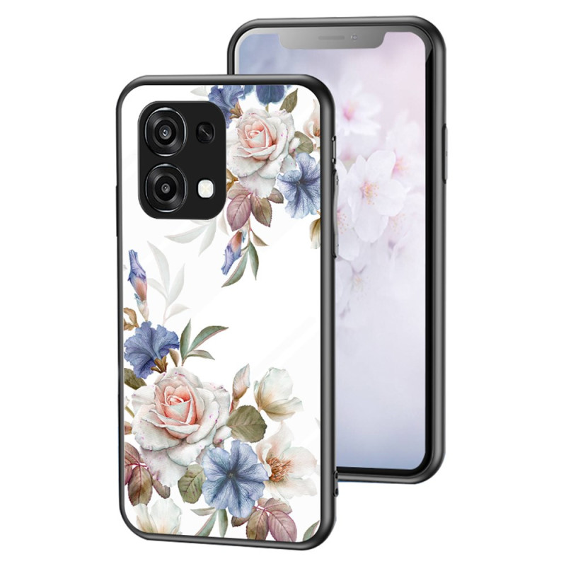 Capa para Oppo A6 Pro 5G Toughened Glass Flowers