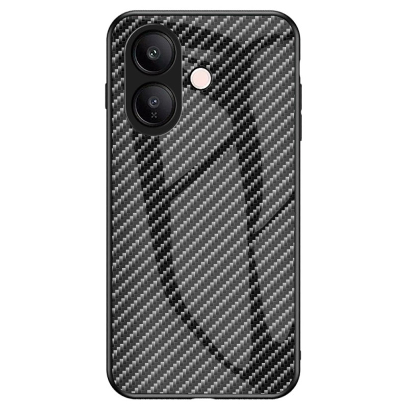 Capa de vidro temperado de fibra de carbono para Vivo V60 Lite
