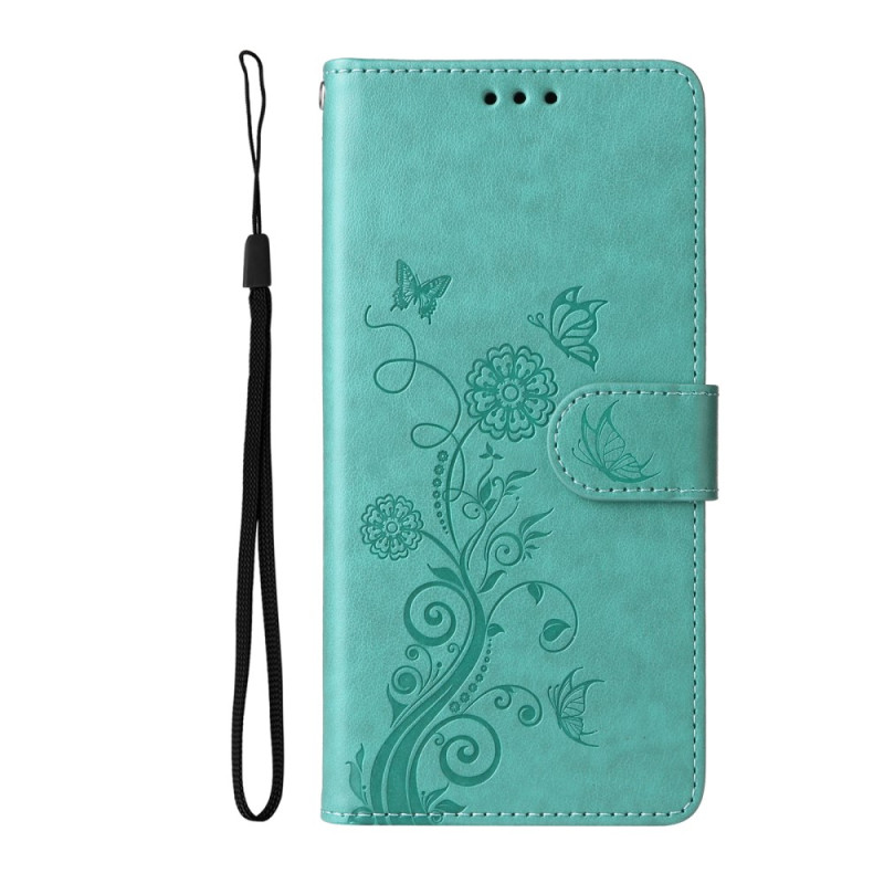 Capa Vivo V50 Lite 5G Design floral de borboleta