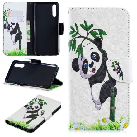 Samsung Galaxy A70 Case Panda On Bamboo