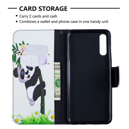 Samsung Galaxy A70 Case Panda On Bamboo