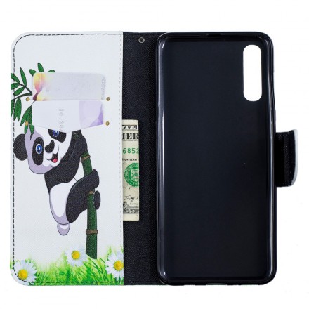 Samsung Galaxy A70 Case Panda On Bamboo