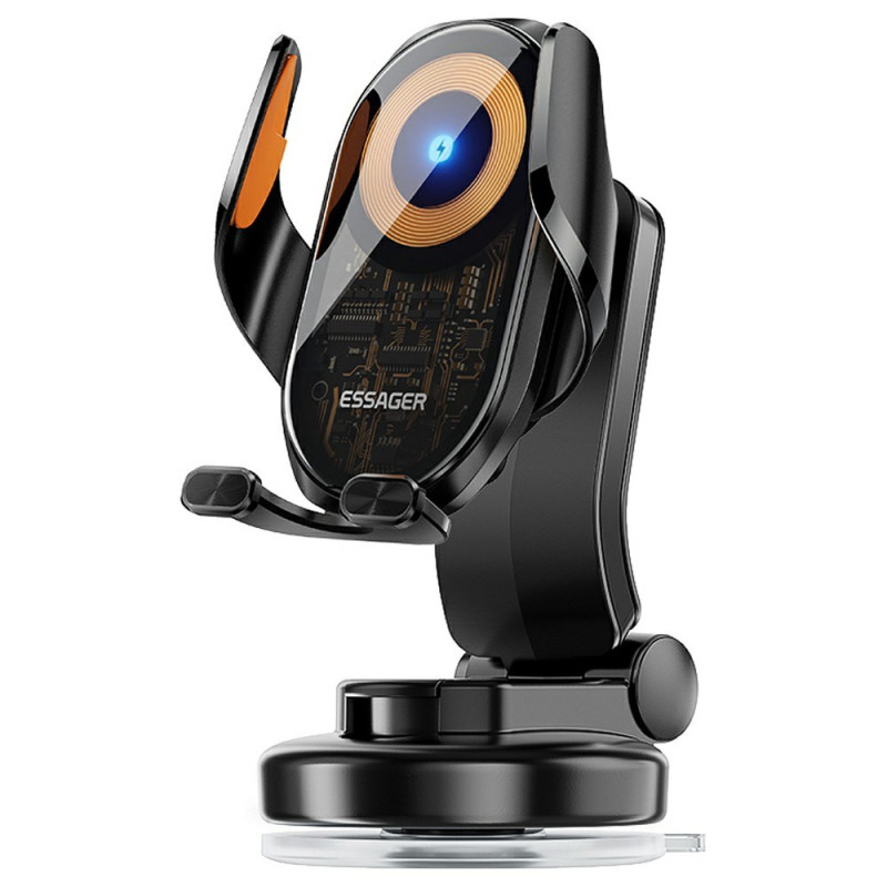 Suporte de carregamento automóvel sem fios de 15 W com rotação de 360°