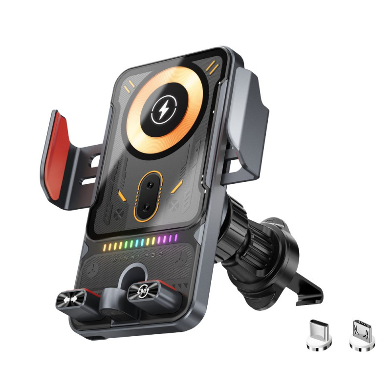 Suporte magnético para automóvel 15W com rotação de 360°