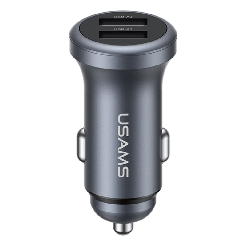 Mini carregador de automóvel duplo USB 2.4A USAMS