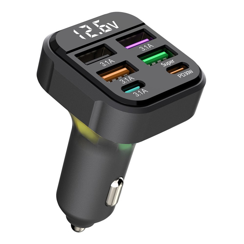 Carregador rápido de automóvel QC3.0 USB e Type-C