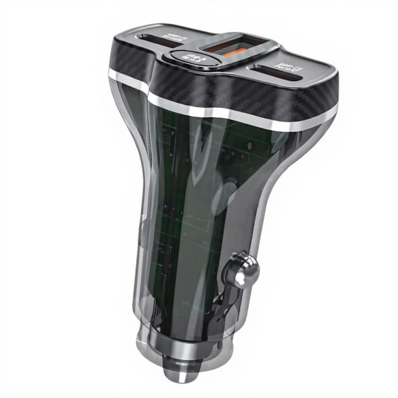 Carregador de isqueiro 78W 3 portas PD 30W / QC3.0 DUDAO