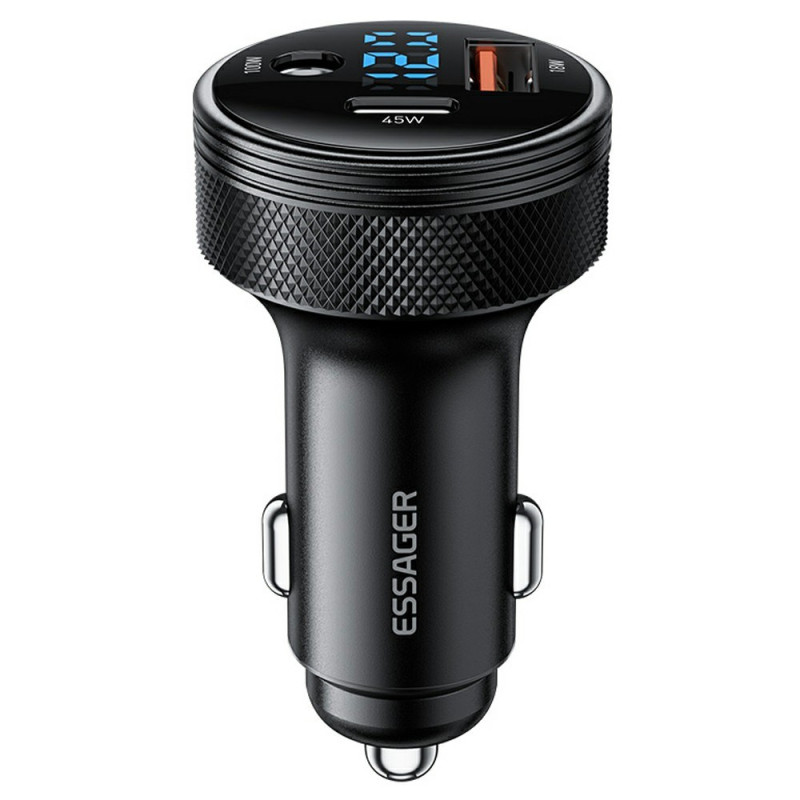 Carregador de automóvel multiporta de 150 W (DC + USB) com visor digital