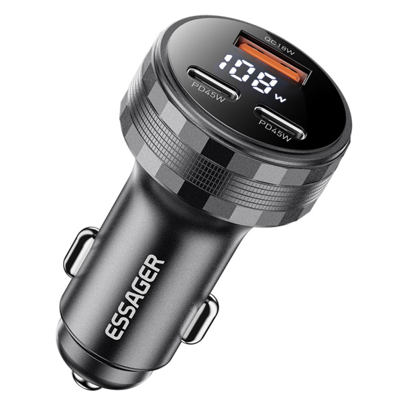 Carregador rápido de isqueiro de porta dupla de 108 W TRIAL