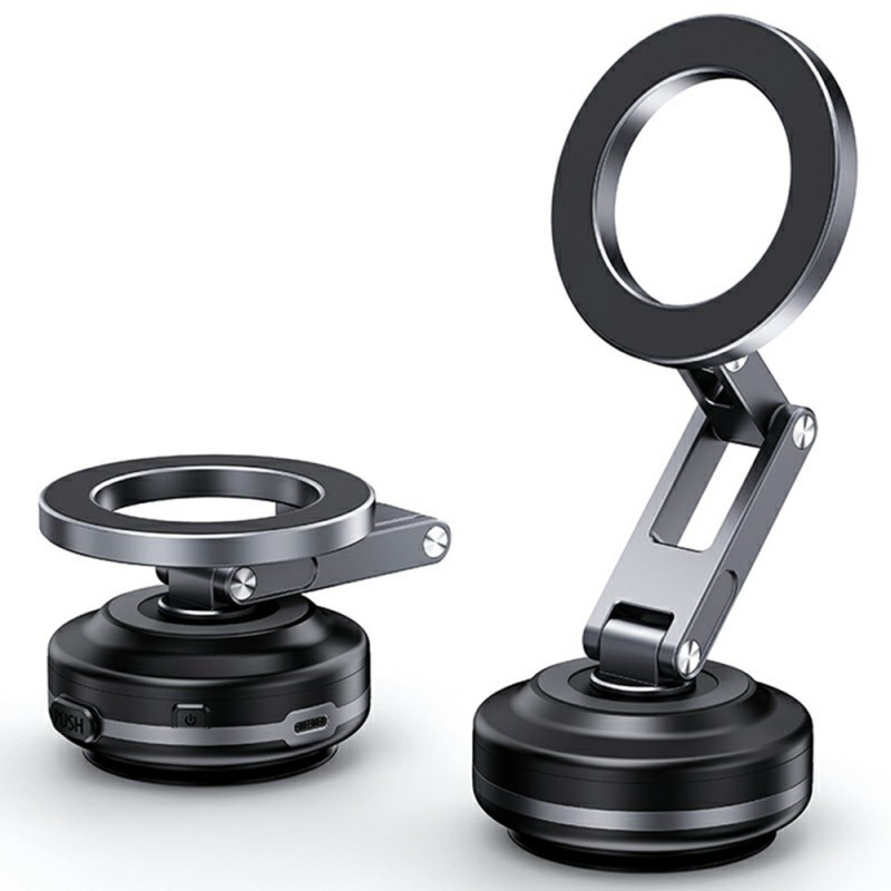 Suporte magnético para automóvel com ventosa e braço rebatível