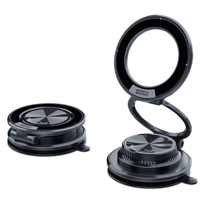 Suporte magnético dobrável com ventosa para o painel de instrumentos