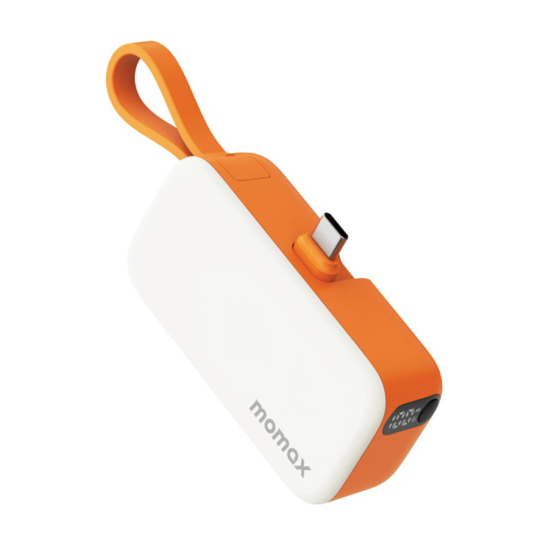 Bateria externa de 5000mAh 20W com cabo USB-C integrado MOMAX