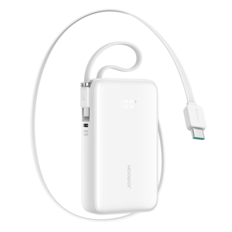 Bateria externa 10000mAh 35W Cabo USB-C retrátil duplo JOYROOM