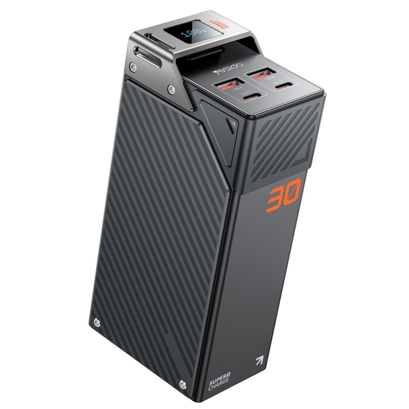 Bateria externa digital Quadri-Port YESIDO 30000mAh