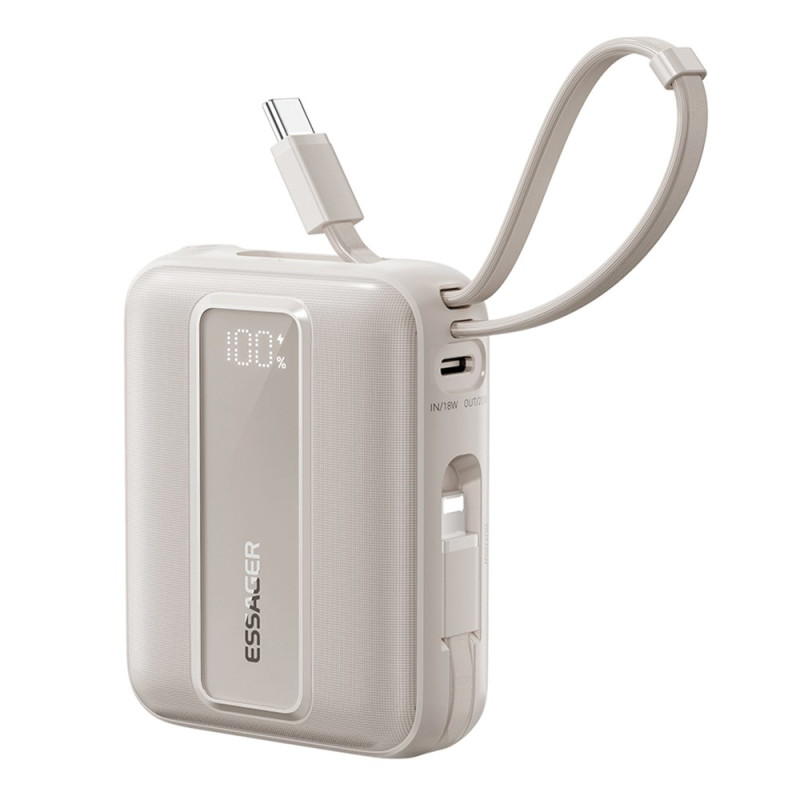 Bateria externa 10000mAh 22.5W Carregamento rápido Ecrã digital TESTER