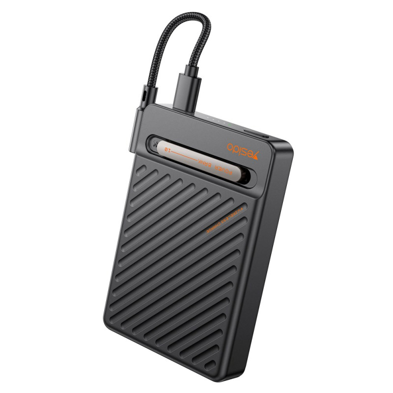 Bateria magnética externa de 10000mAh com cabo e suporte integrados