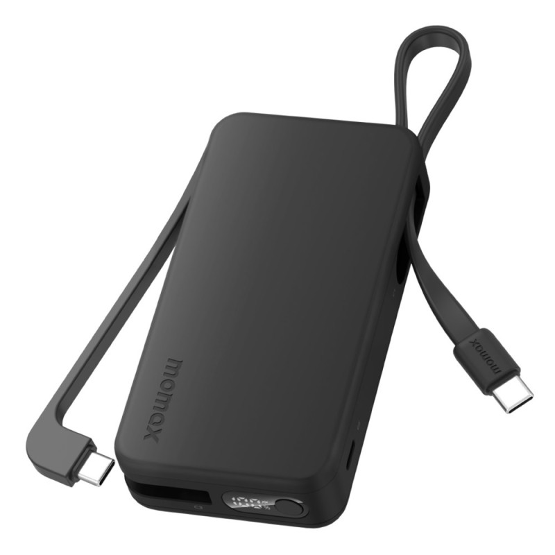 Bateria externa 10000mAh 30W com cabos USB-C integrados - MOMAX