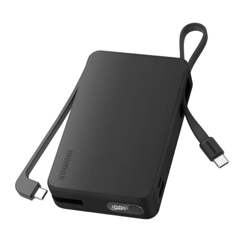 Bateria externa MOMAX 20000mAh 30W Cabos USB-C integrados