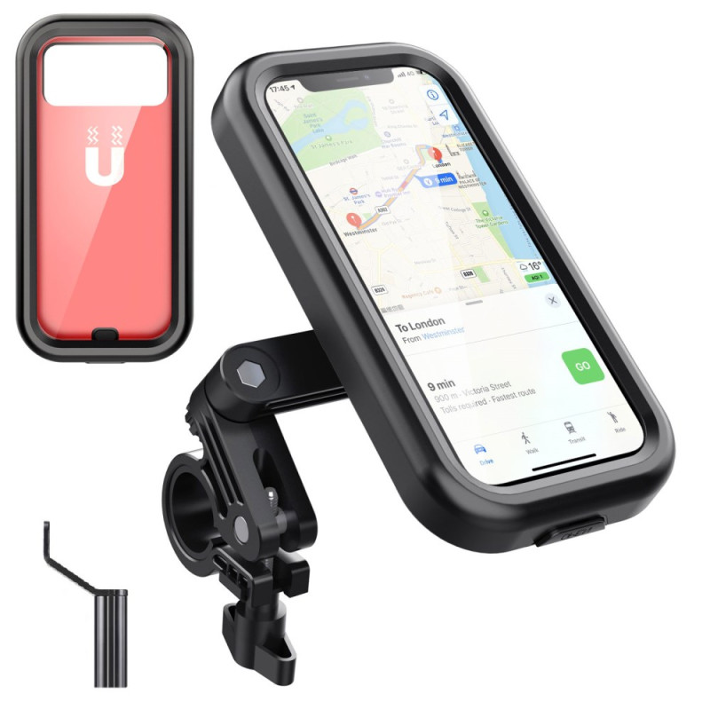 Suporte para espelho de motociclo à prova de água a 360° para smartphones de 4,7-6,8 polegadas