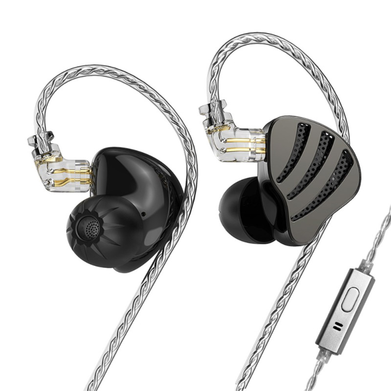 Bonitos auriculares
 intra-auriculares ND HiFi com interface de 2 pinos de 0,75 mm e microfone ND