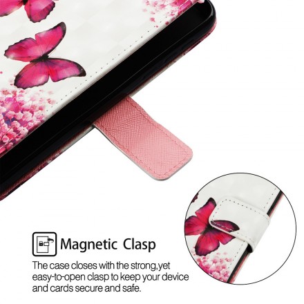 Samsung Galaxy A70 Capa de borboletas vermelhas