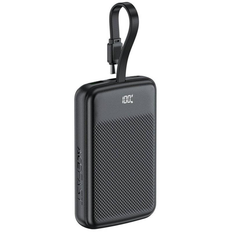 Bateria externa de carregamento rápido ACEFAST de 10000mAh com cabo tipo C integrado