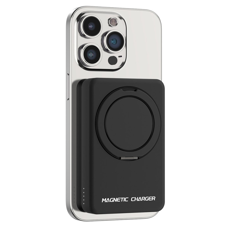 Bateria externa magnética de 10000mAh com anel de suporte compatível com MagSafe