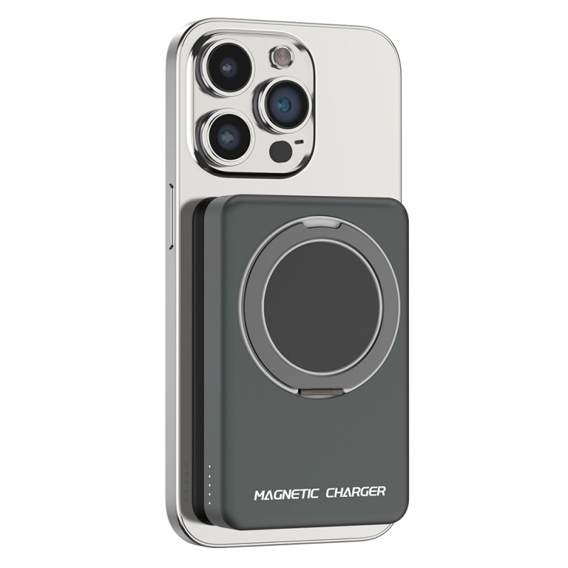 Bateria externa magnética de 10000mAh com anel de suporte compatível com MagSafe