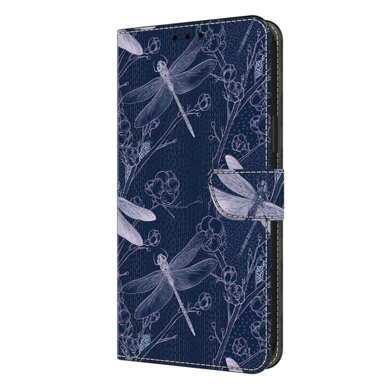 Capa para Samsung Galaxy S26 Plus Libélulas sobre fundo azul