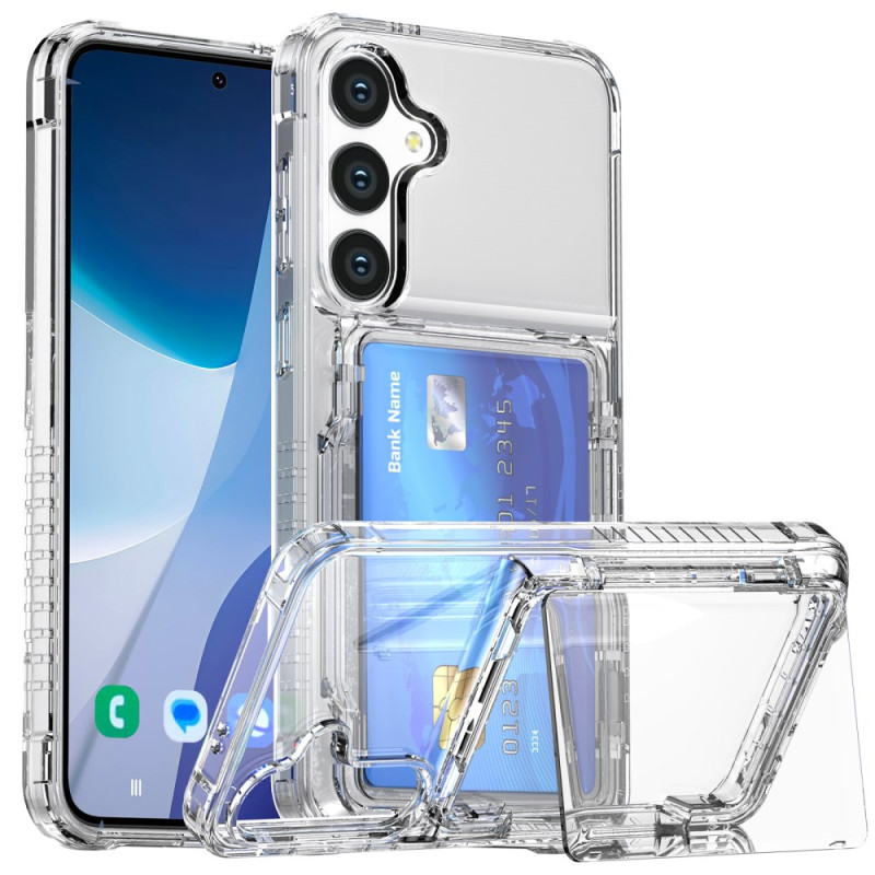 Capa transparente para Samsung Galaxy S26 Plus Suporte para cartão e suporte