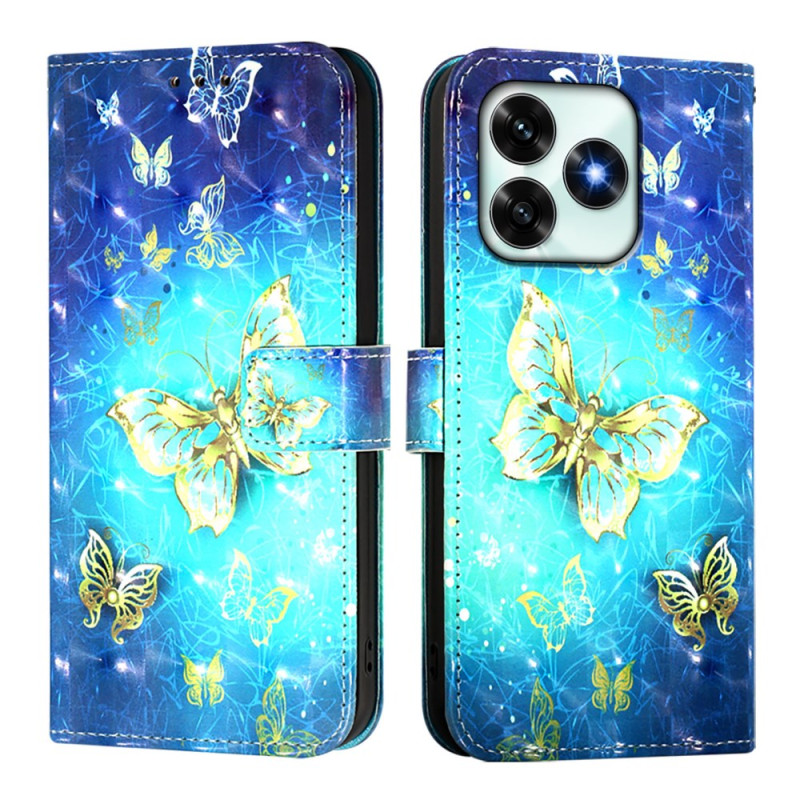 Capa borboleta dourada para Honor X5c Plus