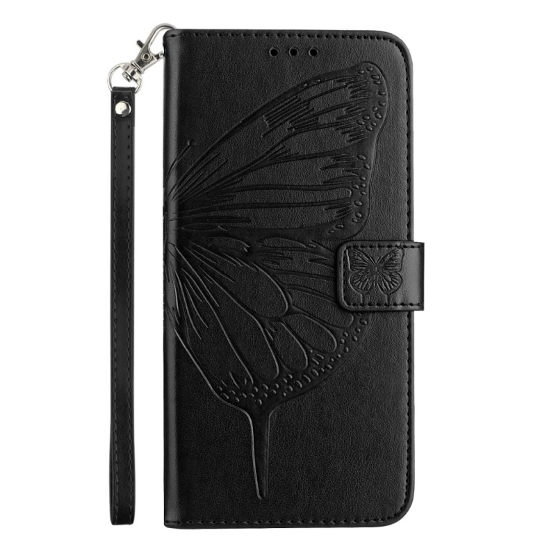 Capa com gravação de borboleta para Honor X5c Plus Lanyard