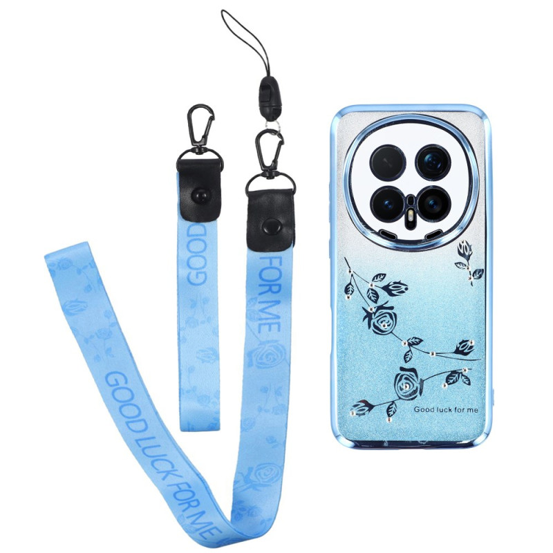 Capa para Honor Magic 8 Pro Design floral e com cordão