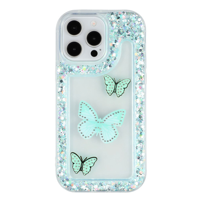 Capa iPhone 13 Pro Glitter Butterflies