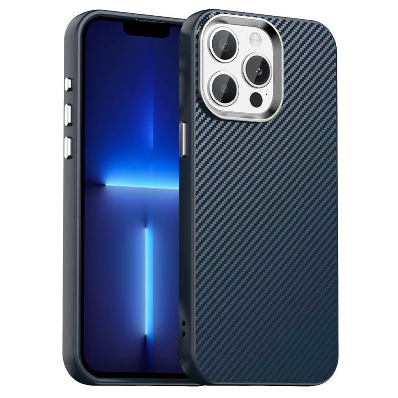Capa híbrida para iPhone 13 Pro com textura de fibra de carbono
