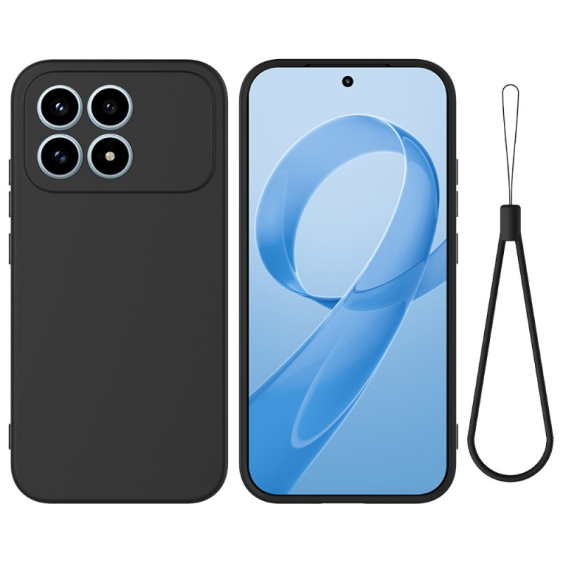 Capa de silicone líquida com cordão para Xiaomi Poco F8 Pro