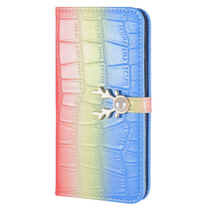 Capa para iPhone 13 Pro Max Crocodilo Textura Gradiente