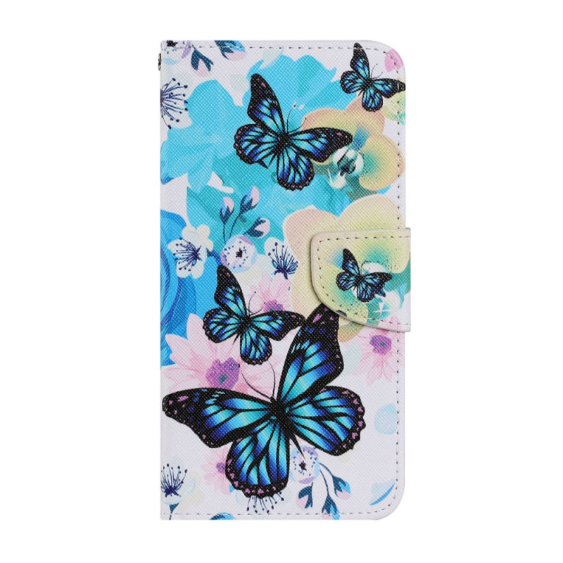 Capa para iPhone 13 Pro Max Watercolour Blue Butterflies