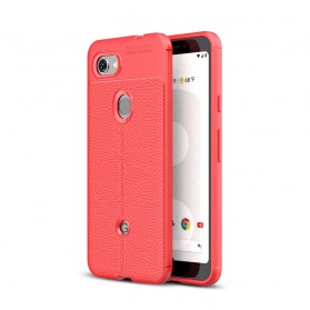 Google Pixel 3A Capa de Couro Lychee Linha Dupla Efeito Lychee