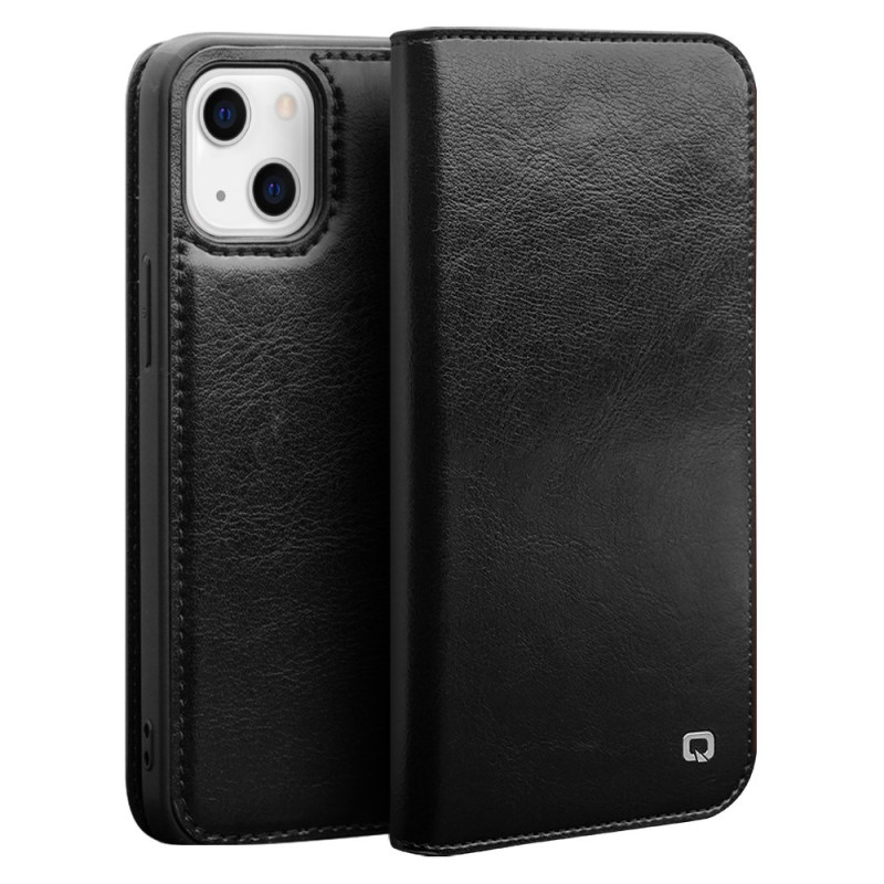 Capa flip para iPhone 13 Mini em pele genuína
