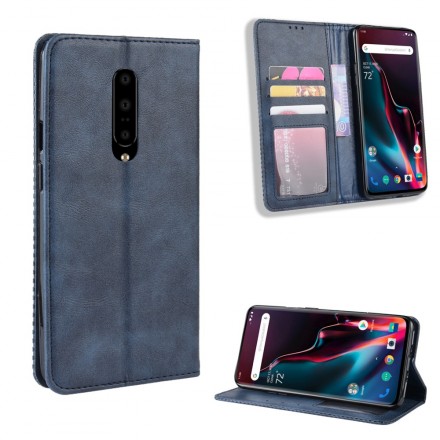  Capa de Couro OnePlus 7 Pro Vintage Efeito Flip