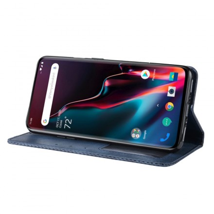  Capa de Couro OnePlus 7 Pro Vintage Efeito Flip