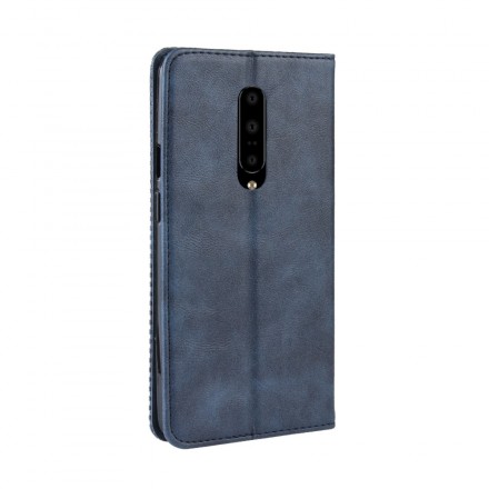  Capa de Couro OnePlus 7 Pro Vintage Efeito Flip