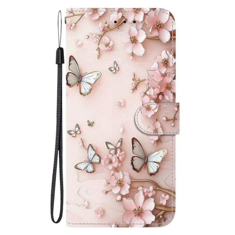 Capa Xiaomi Redmi Note 15 Pro 5G Borboletas cor-de-rosa